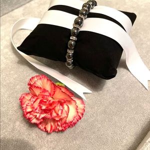 (NEW!) Crystal stretchy imitation pearl bracelet